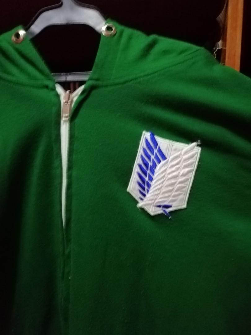 Attack On Titan Shingeki No Kyojin Green Hoodie Jacket Men S Fashion Coats Jackets And Outerwear On Carousell