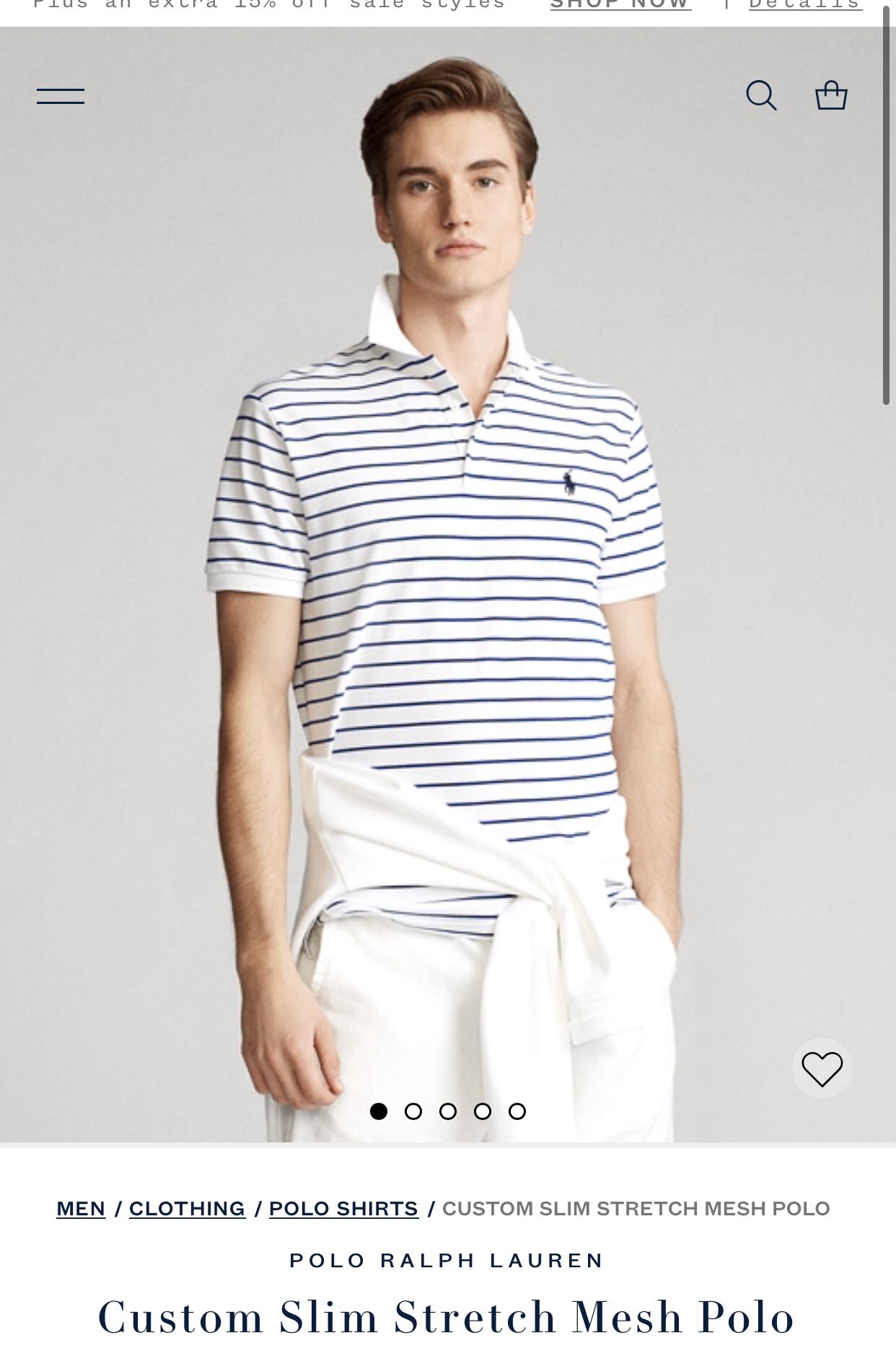 BNWT] Custom Slim Stretch Mesh Polo 