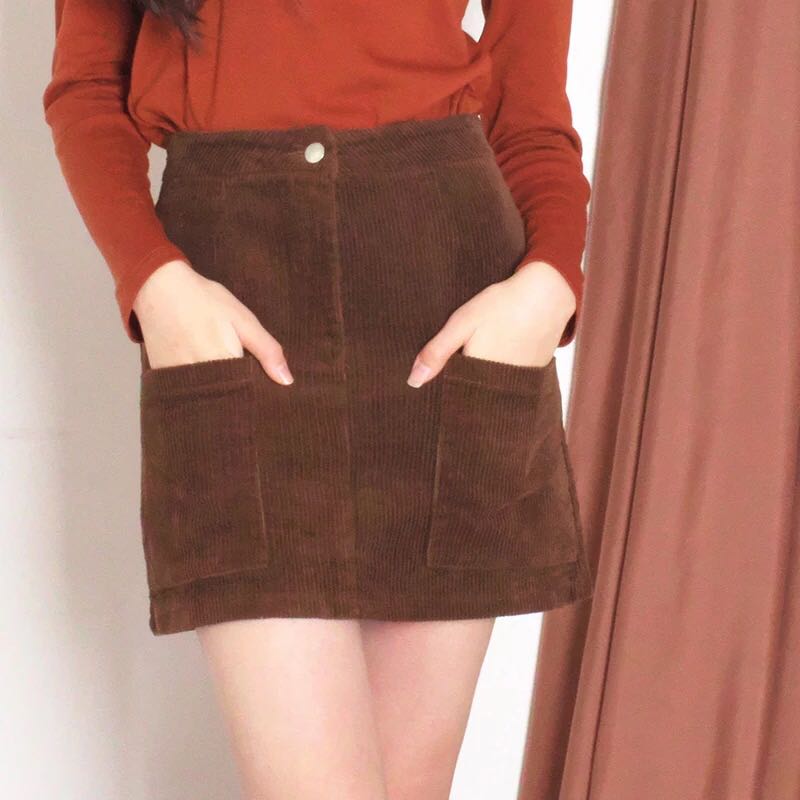 Brown Denim Skirt , Women's Fashion, Bottoms, Skirts on Carousell