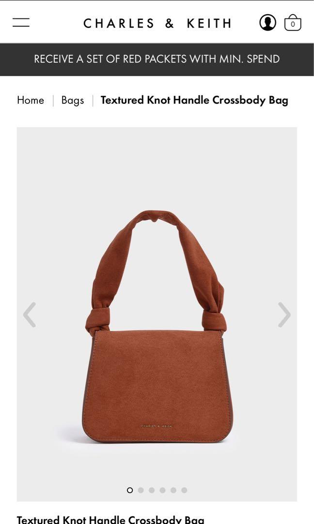 Textured knot handle shop crossbody bag