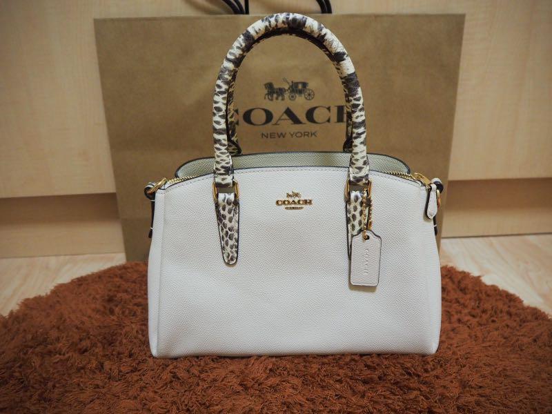 coach purse with snakeskin handles