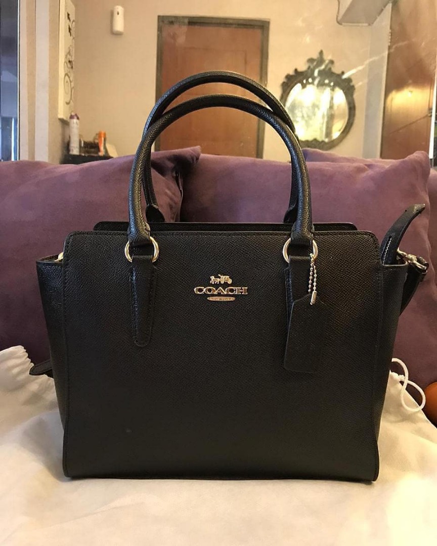 Coach leah sale satchel black