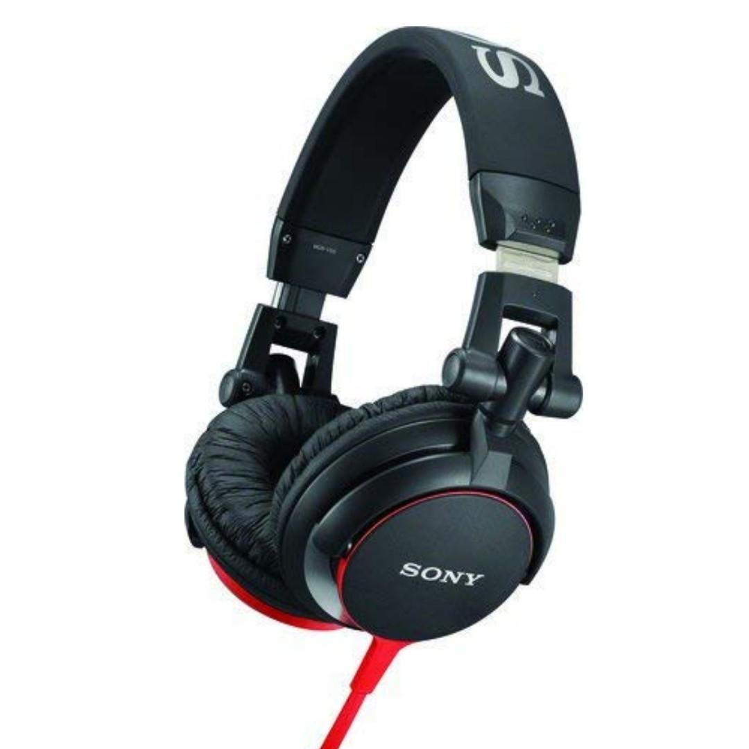 sony headphones black and red