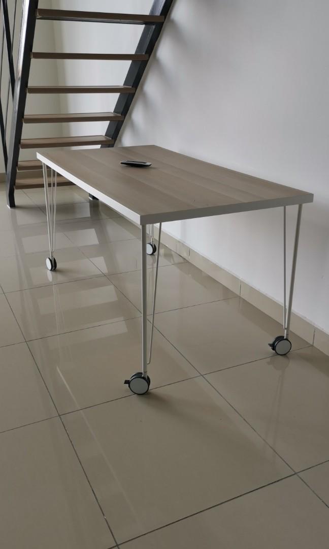 Ikea Desk Movable, Furniture & Home Living, Furniture, Tables & Sets on
