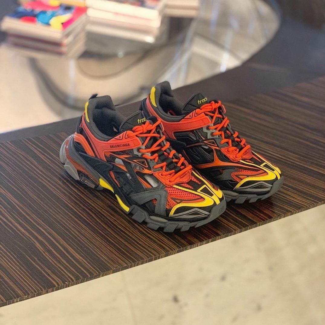 FiRST LOOK Balenciaga Track LED White Orange Trainer