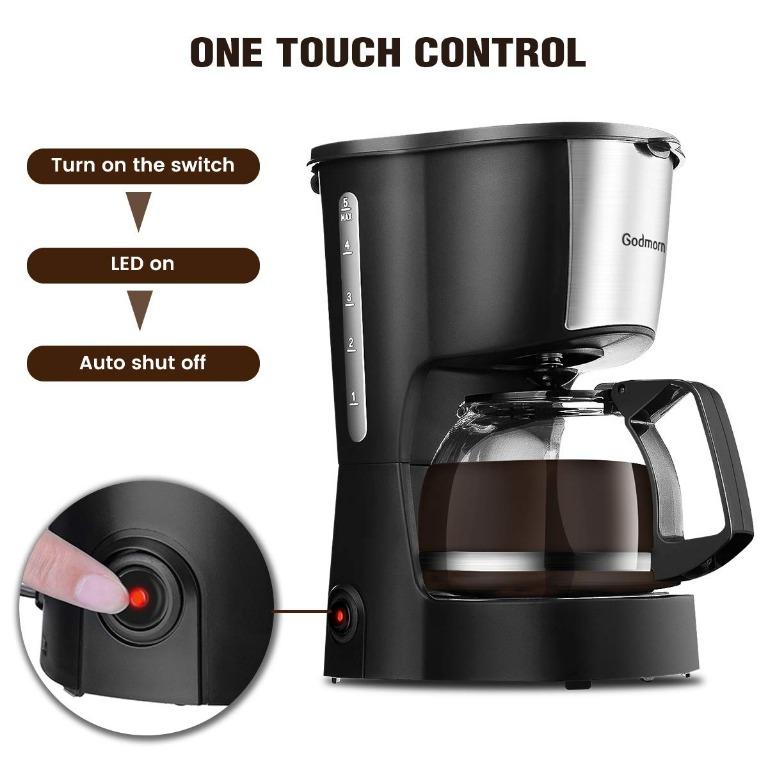 (K1285) Godmorn Filter Coffee Machine, Filter Coffee Maker One Touch