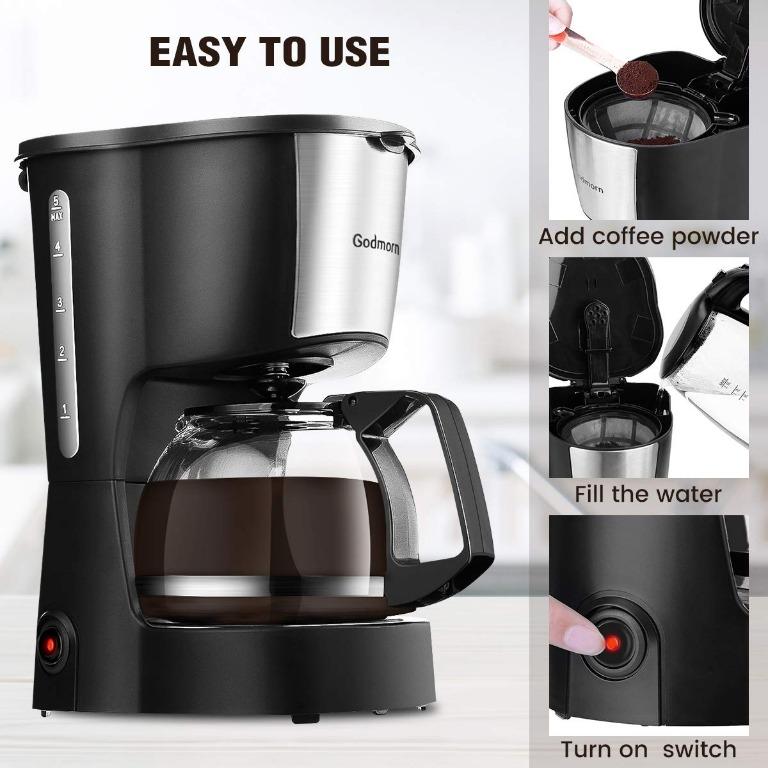 (K1285) Godmorn Filter Coffee Machine, Filter Coffee Maker One Touch