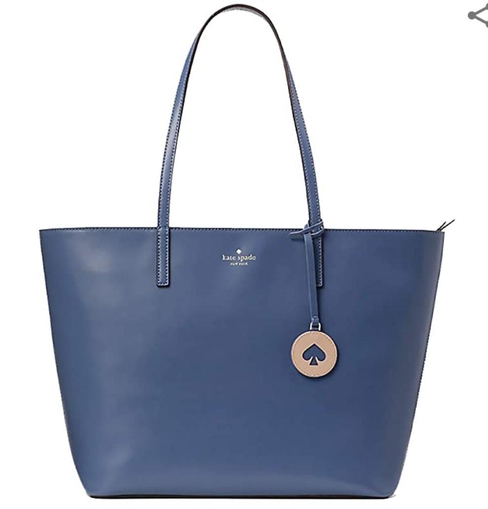 Repriced! Kate Spade Tote Bag (Category: Tote Bags) located in Pasig City. Submitted by rokels_locker (Listing ID 272937198, Image 1). Description: Kate Spade Tanya Medium tote Zipper closure one zipper pocket, two slip pockets smooth leather exterior; two way spade jacquard lining foil embossed logo SIZE: 12"h x 13.2"w x 5.3"d; drop length: 9".