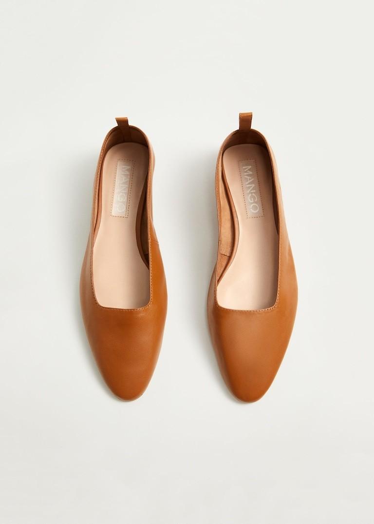 MANGO leather flat shoes size 36, Women 