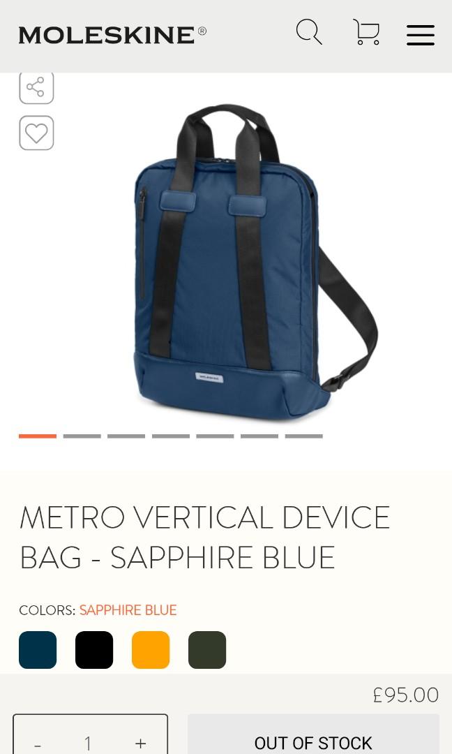 Moleskine Metro Vertical Device bag in Sapphire blue, Computers & Tech