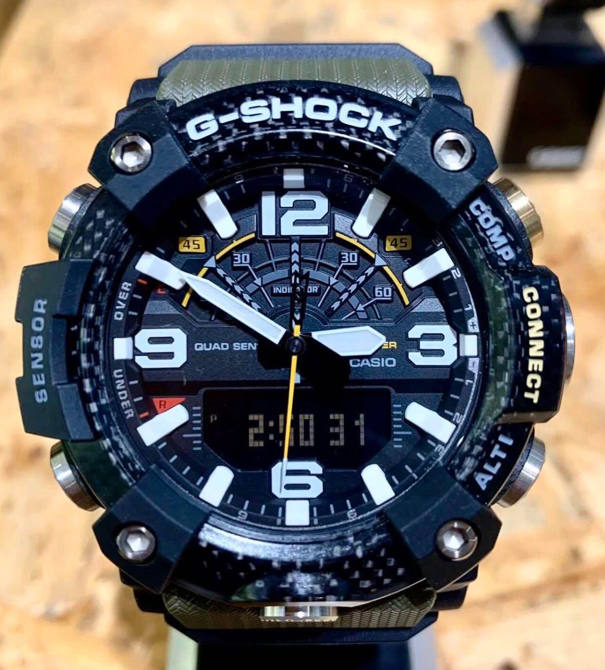 NEW BLUETOOTH MUDMASTER GSHOCK UNISEX DIVER SPORTS WATCH 100 ORIGINAL AUTHENTIC CASIO G SHOCK GG B100 1A3 GG 1000 1A3 Military Green