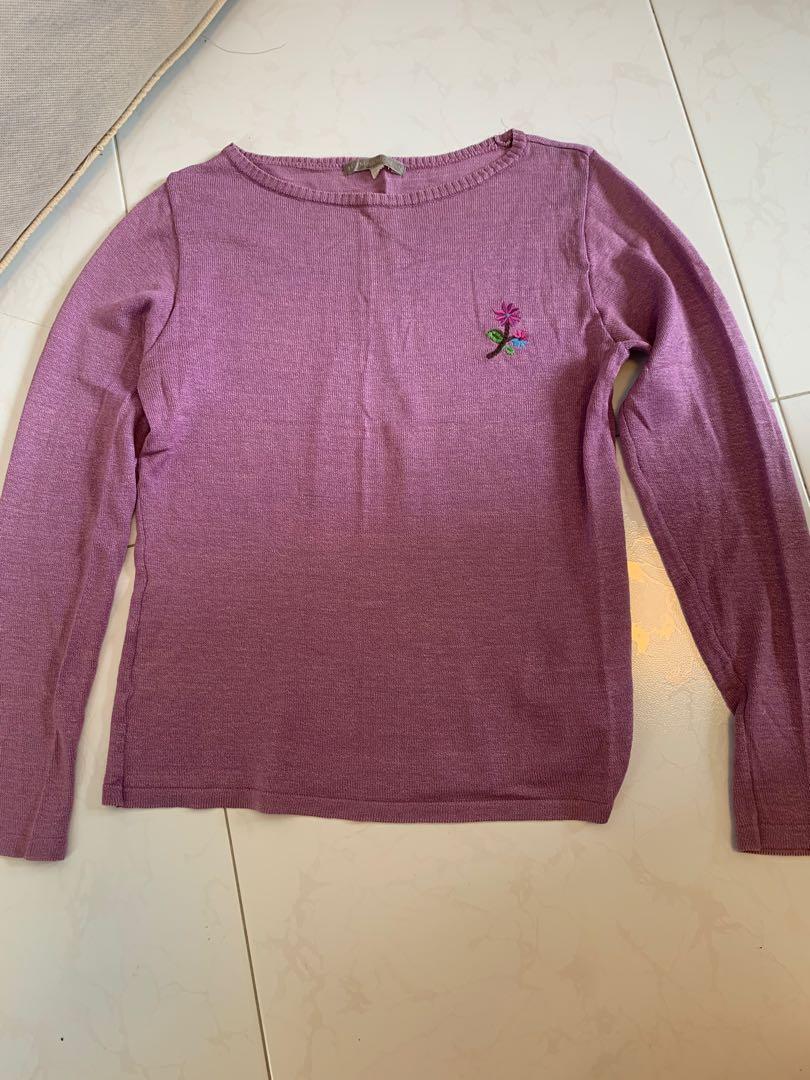 Purple Long Sleeve Sweater, Women's