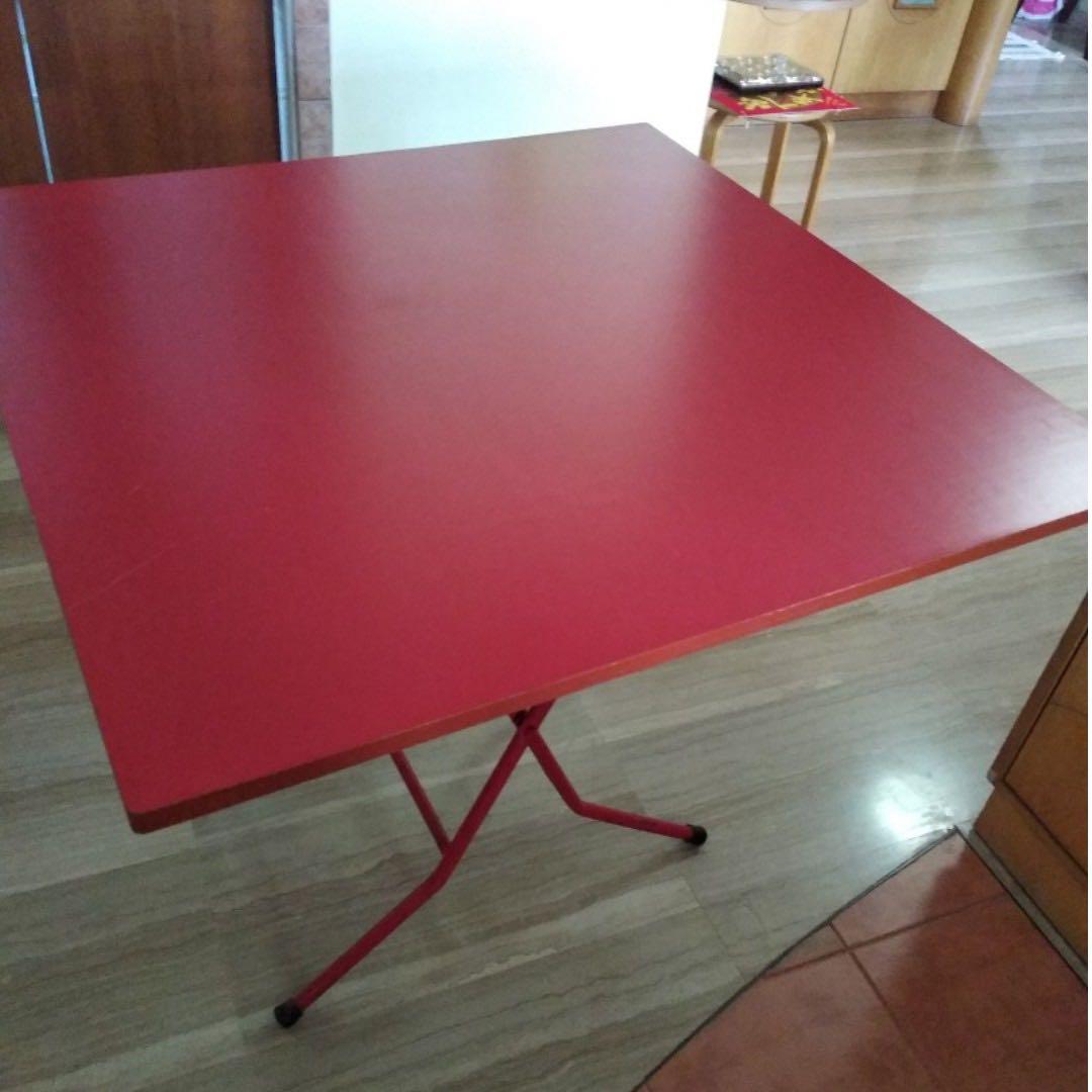 Red Foldable Table Furniture Tables Chairs On Carousell