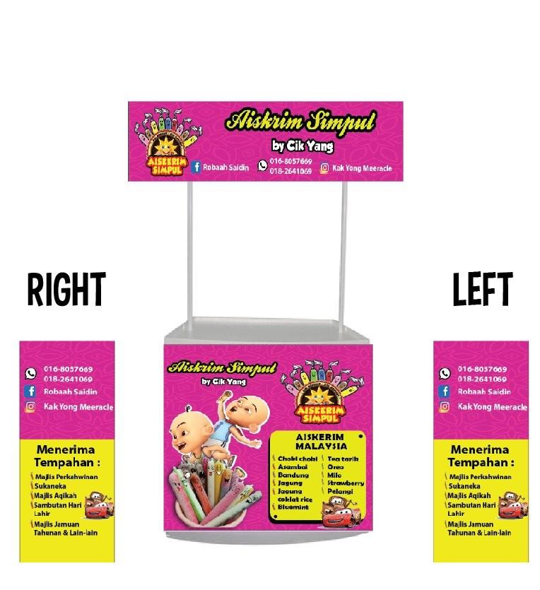 Stall PVC Aiskrim Malaysia with Background Pink Colour and 