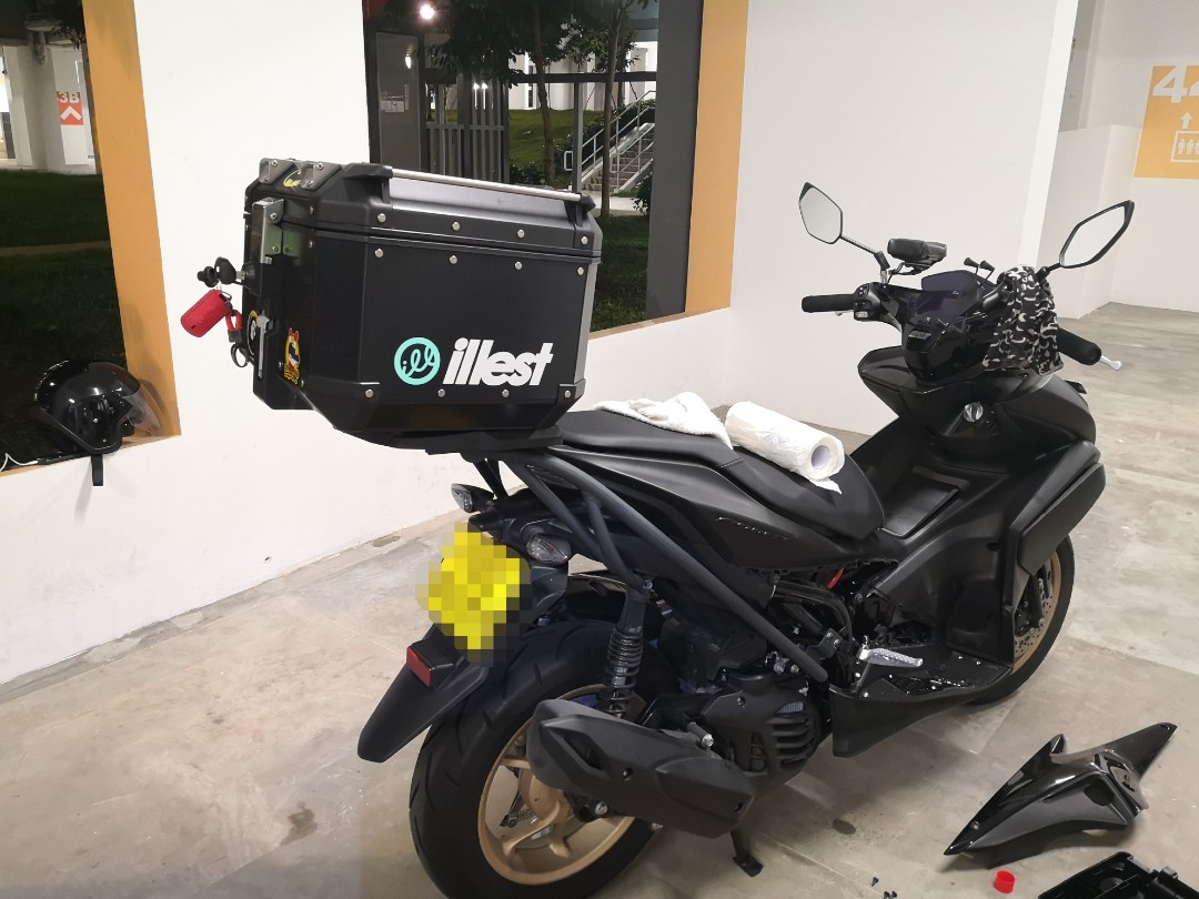 Aerox Back Rack Aerox heavy duty rack box rack rear rack, Motorcycles, Motorcycle ...