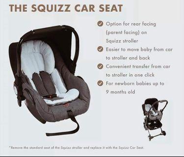 Looping Squizz car seat with adapter