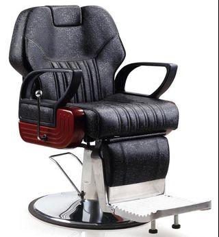 BRAND NEW POSEIDON BARBER STYLING CHAIR - HYDRAULIC AND RECLINING MADE OF PU LEATHER PLUS STAINLESS STEEL AND PLASTIC