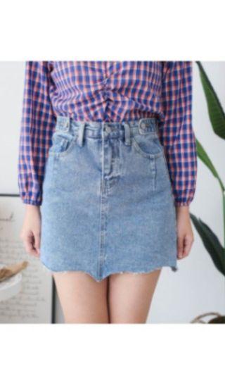 High Waisted Denim Skirt