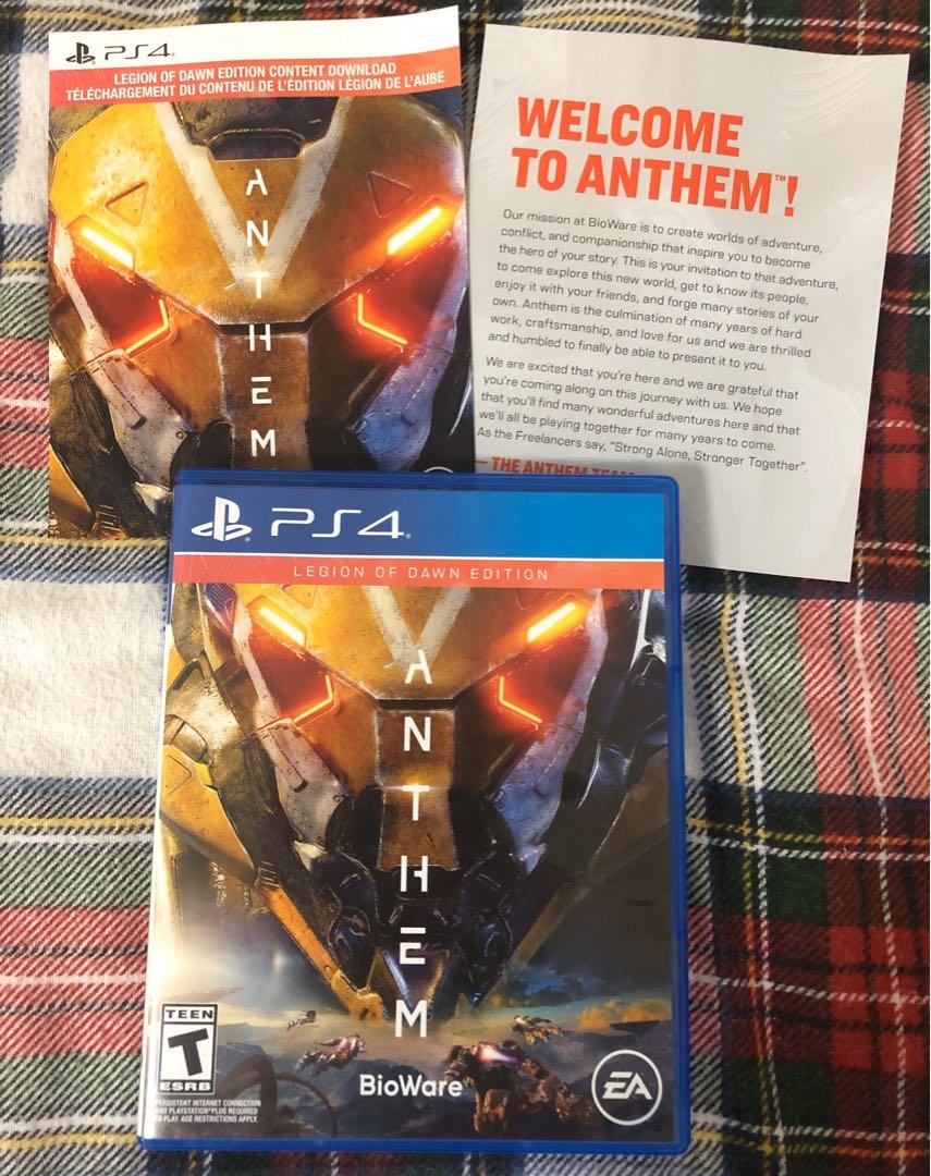 Anthem Legion Of Dawn Edition Ps4 Game Playstation 4 Ps 4 Toys Games Video Gaming Video Games On Carousell
