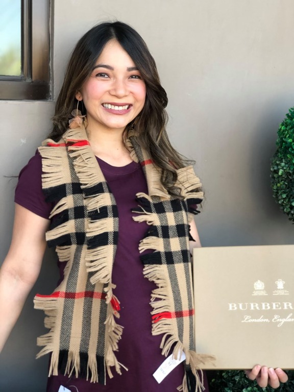 Burberry mega new arrivals fringe scarf