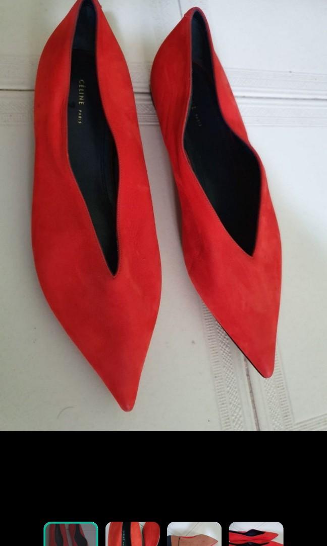 celine red shoes