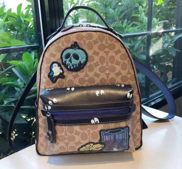 Disney x coach campus backpack 23 in signature patchwork cheap