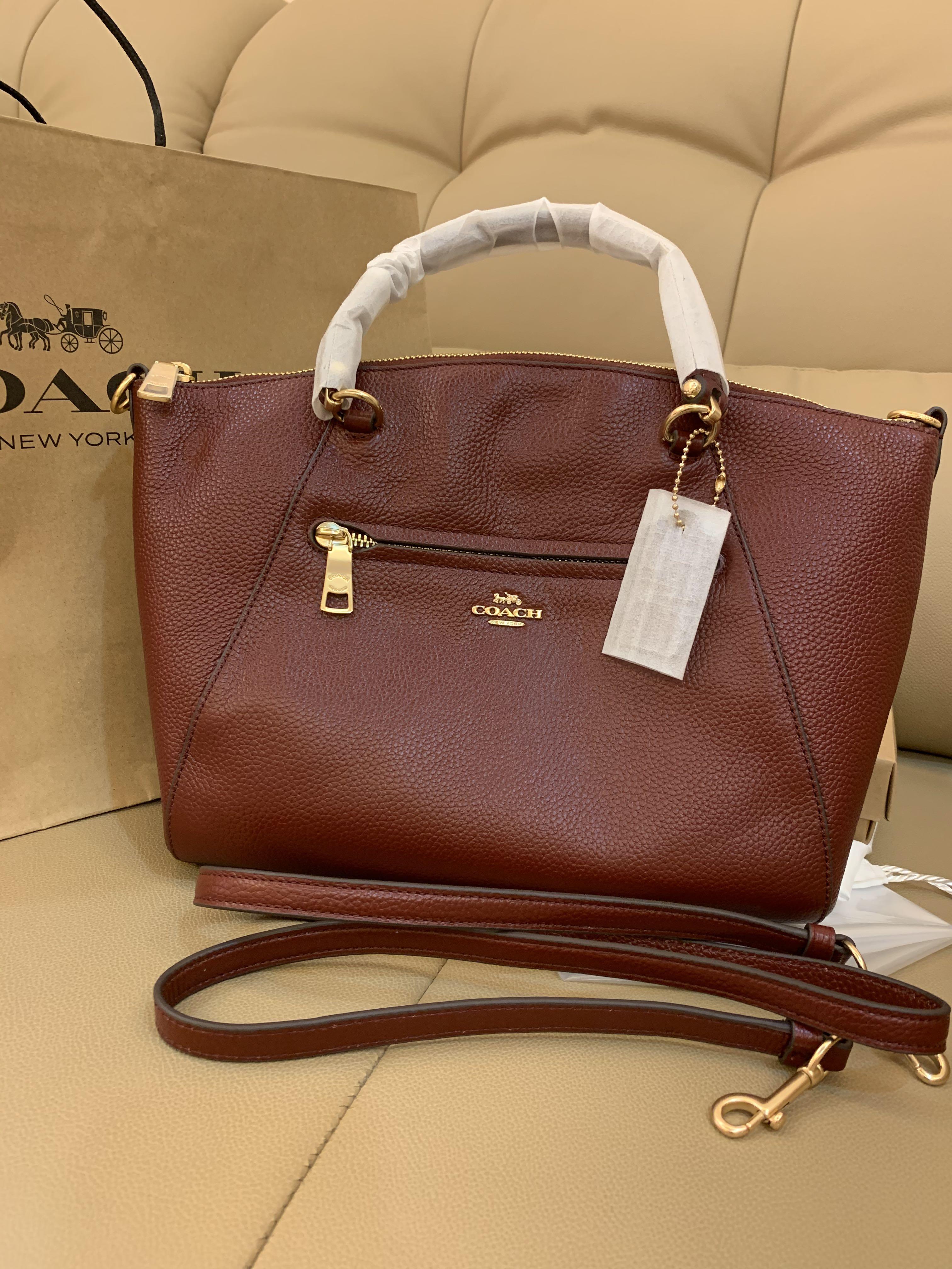 Authentic coach prairie satchel 58874 in wine red Luxury Bags Wallets on Carousell