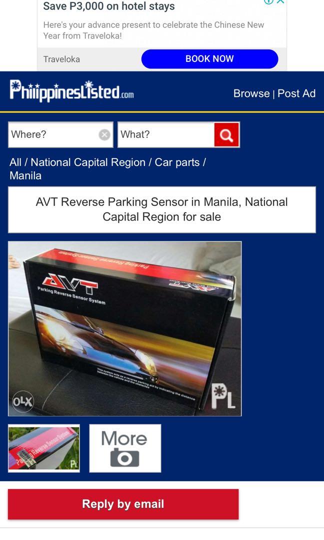AVT Parking Sensor Model RS205 (Category: Security Systems & CCTV Cameras) located in Quezon City. Submitted by kj_thrift (Listing ID 273113359, Image 3). Description: AVT Parking Sensor. This is new. Opened lang ang box. I was about to change my sensors pro we found out it is still working. UNIT ONLY - I don’t know how to install. Strictly no meet-ups. SF (LBC, Courier Express or JRS) will be handled by the buyer. .