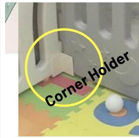Baby fence Corner Holder ( 4pcs) (Category: Bathtub & Bath Accessories) located in Pasig City. Submitted by crisocmpo (Listing ID 273151693, Image 1). Description: Corner holder for eduplay baby fence. Color- White only.