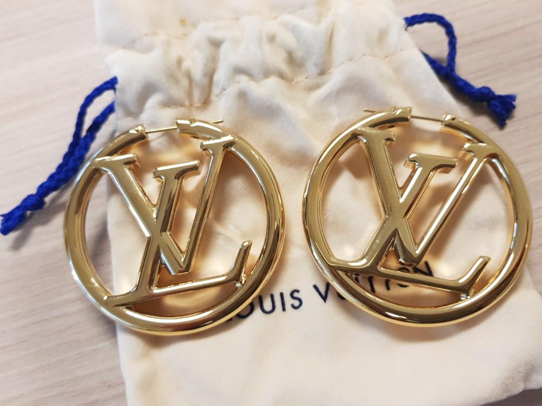 Brand New Louis Vuitton LV Hoop Earrings, Luxury, Accessories on Carousell
