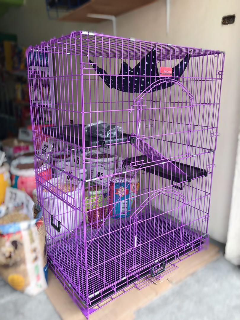 Repriced Cat cage 3layers (purple or black), Pet Supplies, Homes ...