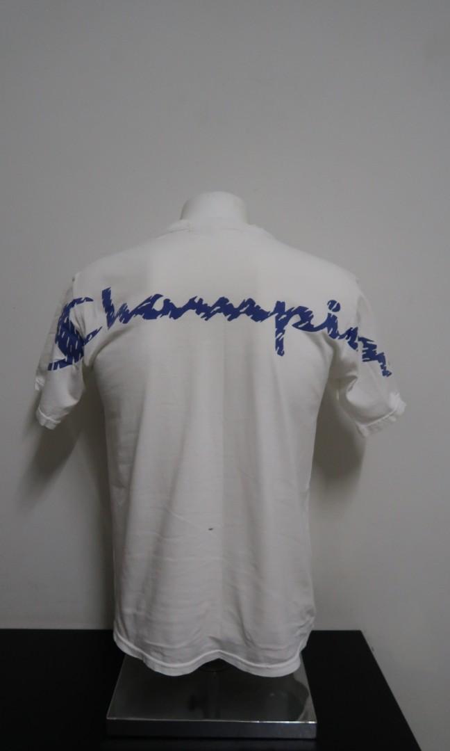 Champion tee combo (Category: Tshirts & Polo Shirts) located in Kuala Lumpur. Submitted by kndistrict (Listing ID 273208607, Image 3). Description: Champion combo Champion japan small logo tee Size L asia Pit 21 Labuh 26.5 Can fit M Ada pinhole (refer gambar) Champion white size M Pit 19.5 Labuh 27 Ada pinhole dekat leher (refer gambar) Both for rm29, free postage.