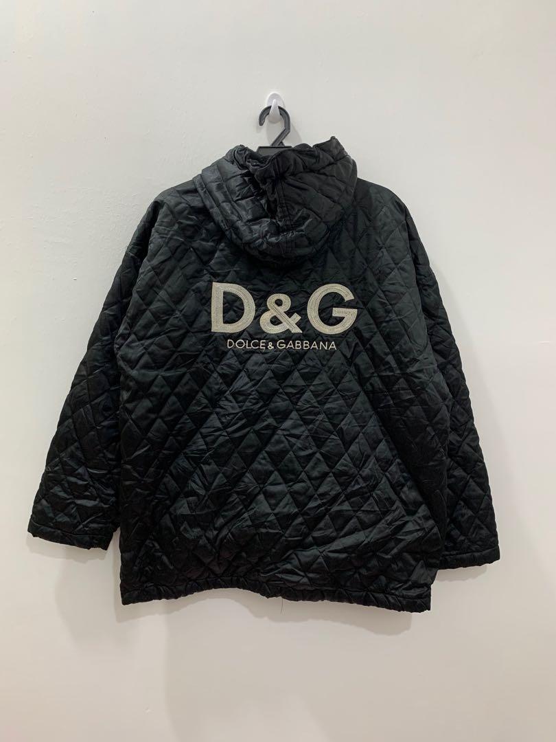 D G Dolce Gabbana Quilted Puffer Jacket Big Logo Spell Out Men s