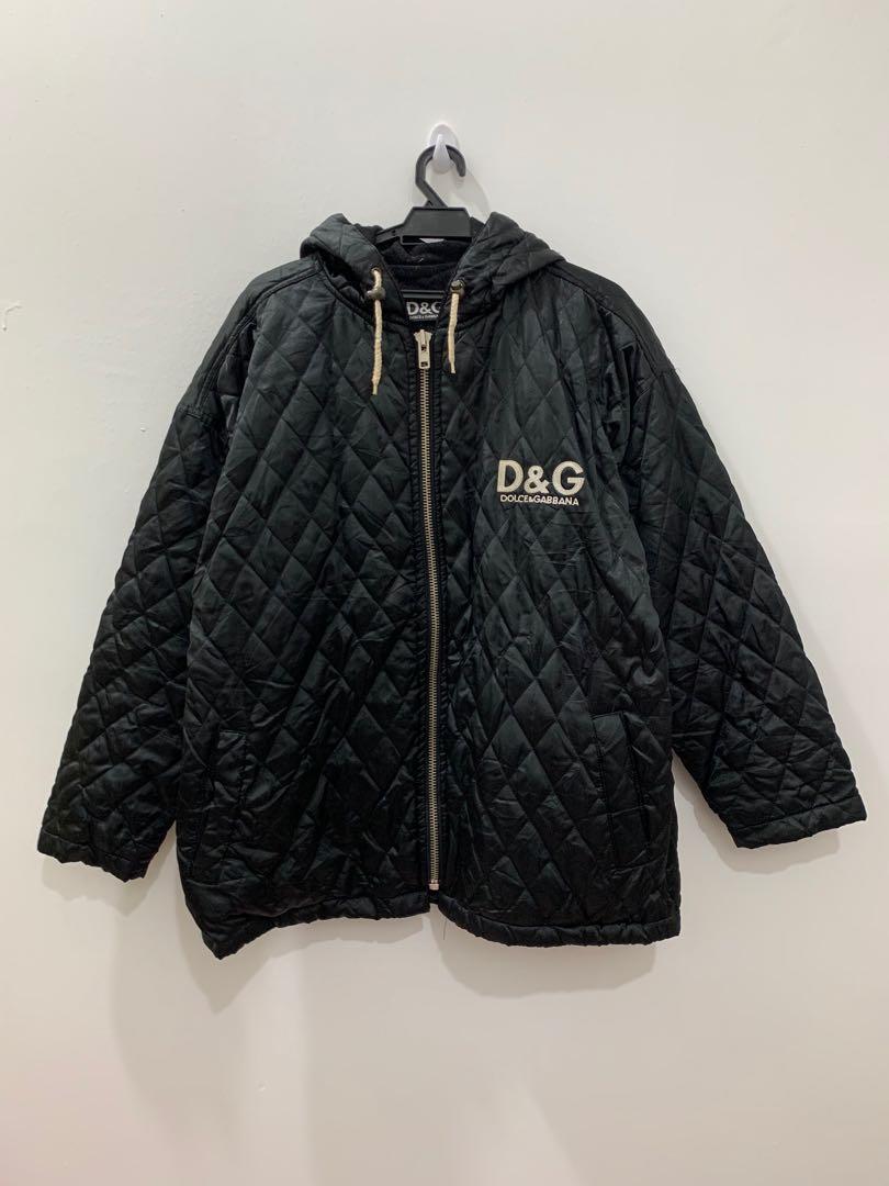 D G Dolce Gabbana Quilted Puffer Jacket Big Logo Spell Out Men s