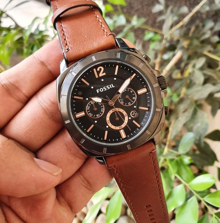 Montre Fossil Privateer Sport BQ2323 - Cuir Marron, Boîtier 45mm, Mouvement Quartz