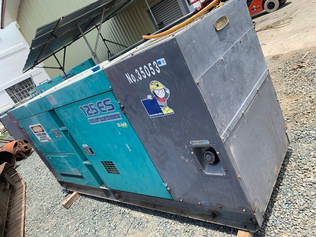 Generator 125 kVA Denyo (Category: Construction Tools & Equipment) located in Manila. Submitted by santiago0721 (Listing ID 273126102, Image 2). Description: Heavy Duty Genset Silent type Model: 125ES Brand: Denyo (Japan) - most trusted Genset in the Phils and best in quality genset in Japan Slightly used unit Fresh from Japan Unit Ready for viewing and testing.