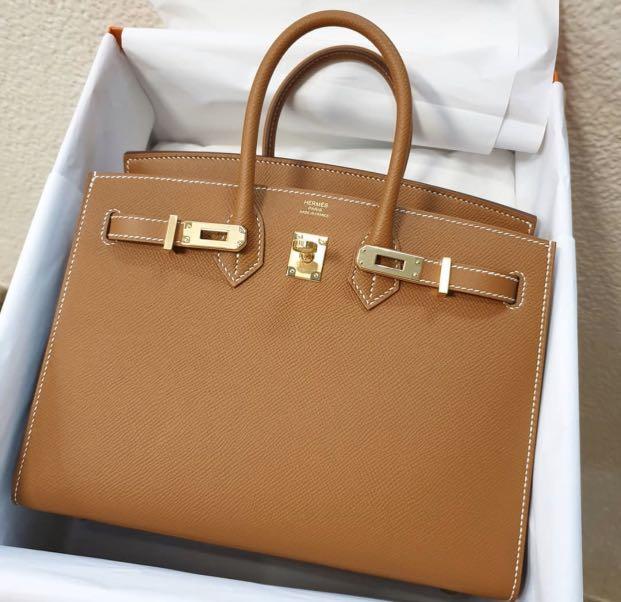 Hermes birkin 25 Sellier Gold with GHW Epsom leather stamp Z
