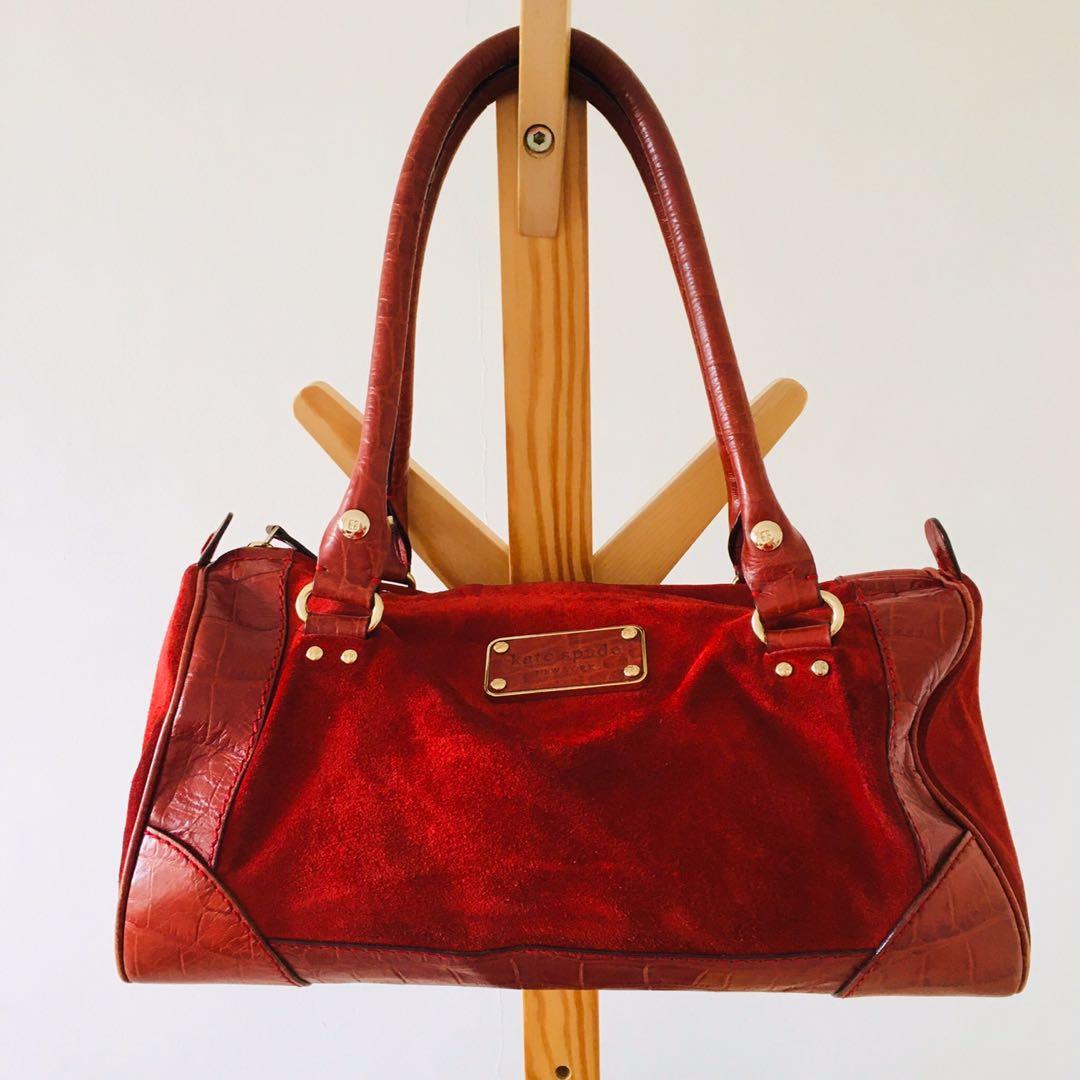 Kate spade red velvet purse store