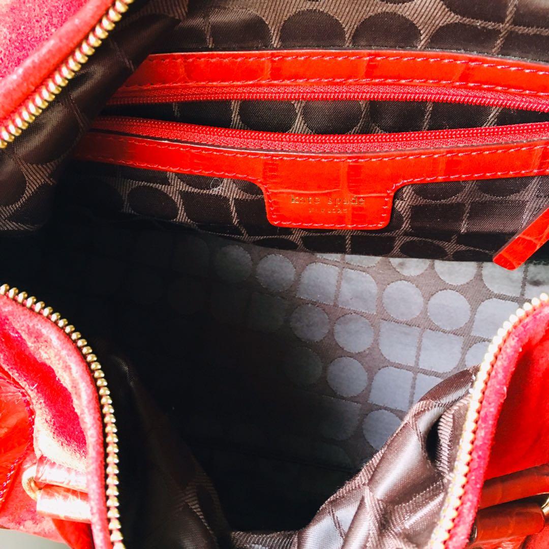 Kate spade red velvet bag best sale