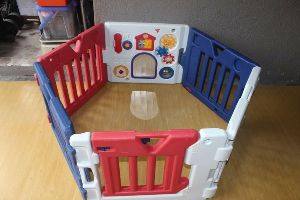 multi colored play yard