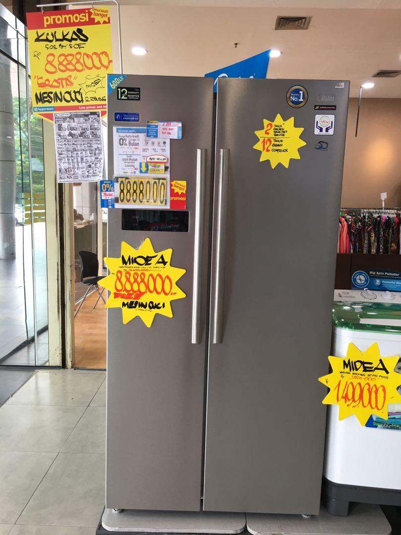 Kulkas Side By Side Midea Gratis Mesin Cuci Cicilan Pake Ktp3 Menit Elektronik Lainnya Di Carousell