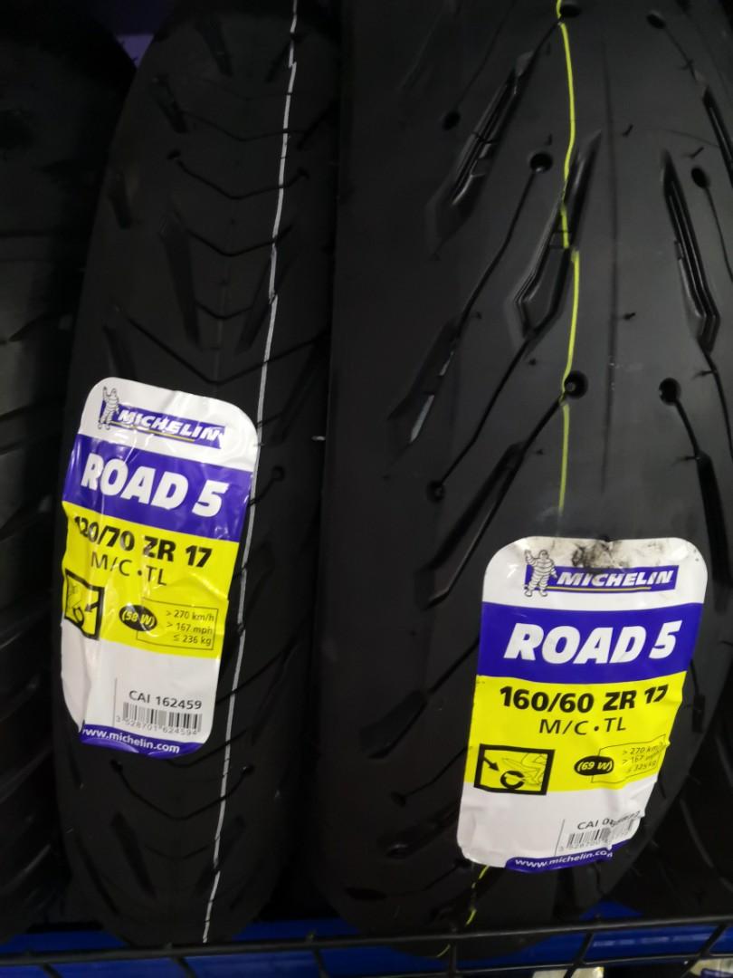 Michelin Pilot Road 5 1 70 17 160 60 17 Motorcycles Motorcycle Accessories On Carousell