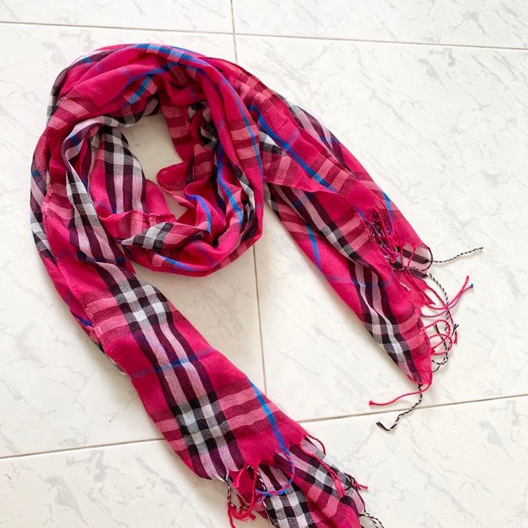 Pink flannel shawl / scarf, Women's 