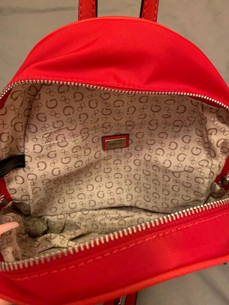 Red guess outlet mini backpack