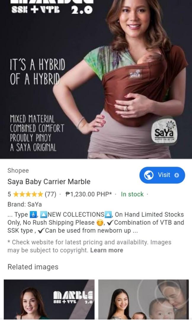 Saya baby carrier newborn, Babies & Kids, Going Out, Carriers & Slings