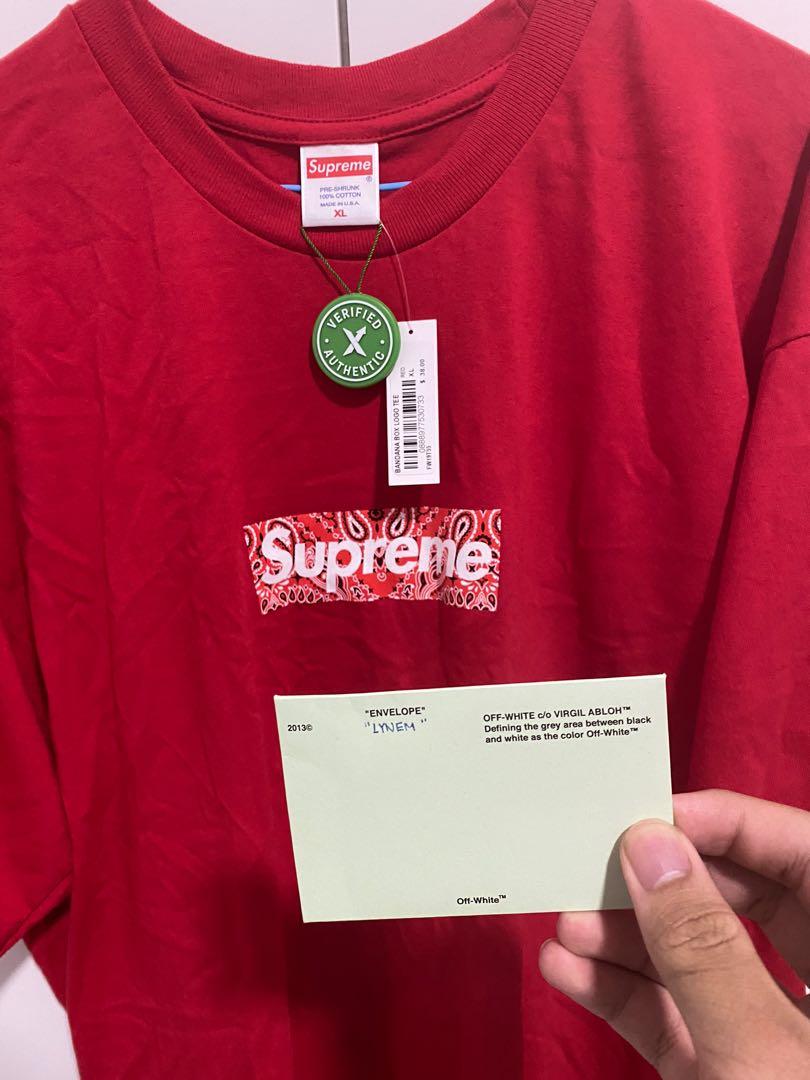 SUPREME BANDANA BOX LOGO TEE RED M サイズ