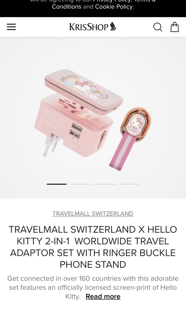 Travelmall Switzerland Hello Kitty 10W Wireless Charging Pad, Dual-USB