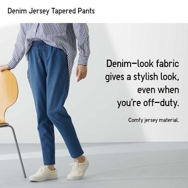 denim jersey tapered pants