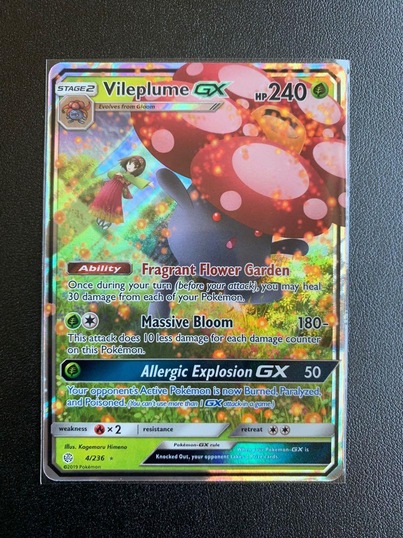4/236 Vileplume GX Ultra Rare Cosmic Eclipse Pokemon NM 