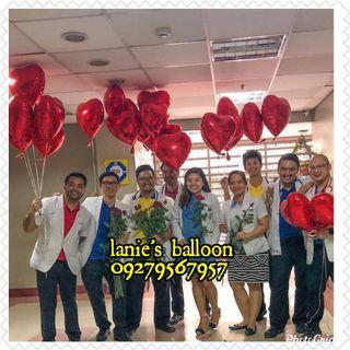 flying helium heart foil balloon for valentine